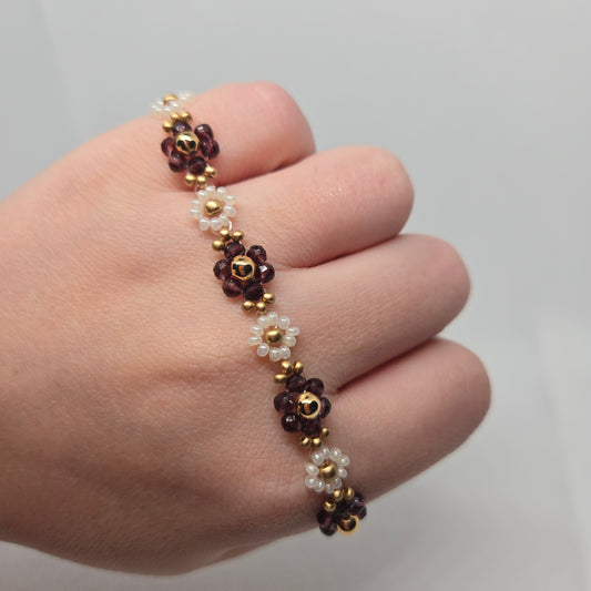 🖤 Medium Deep Purple Flowers W/ Gold OR Silver Clasp 🖤