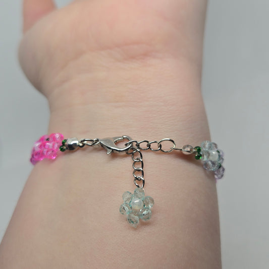 🐘Medium Gradient Flowers - Elephant Charm W/ Silver Clasp🐘