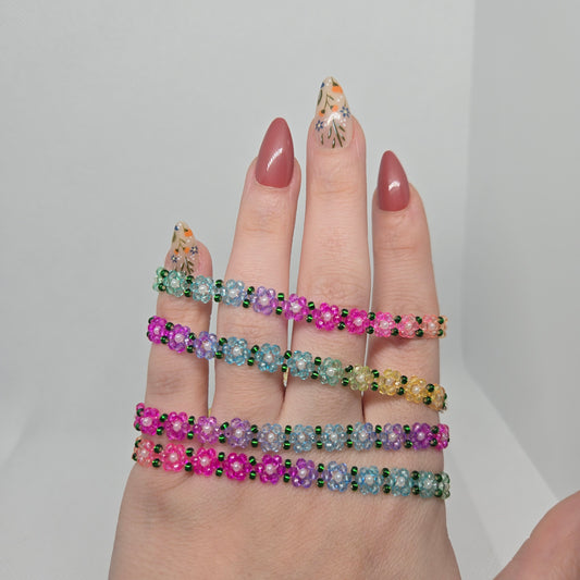 🌈 S/M Dainty Rainbow Gradient Seed Bead Bracelet (View for size and clasp options) 🌈