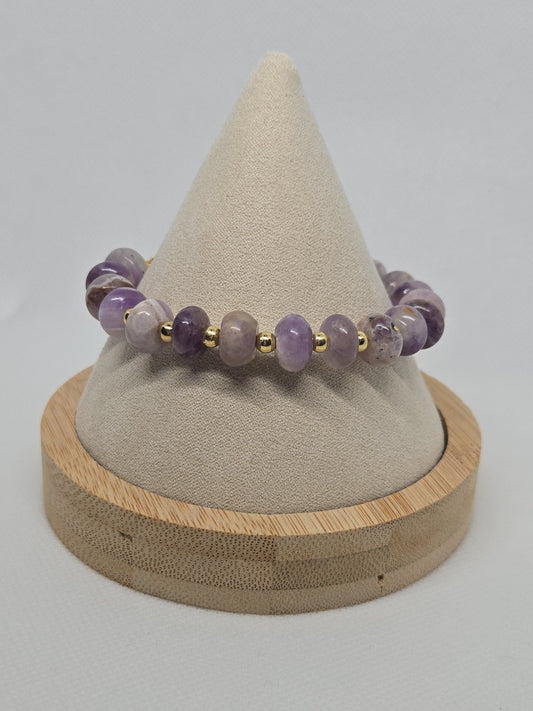 🔮 Large Amethyst Clasped Bracelet W/ Gold Clasp 🔮