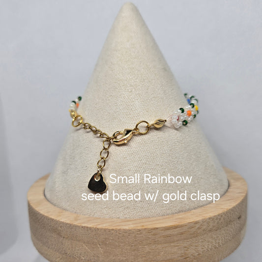🌈 Small Seed Bead Bracelet W/ Gold Clasp 🌈