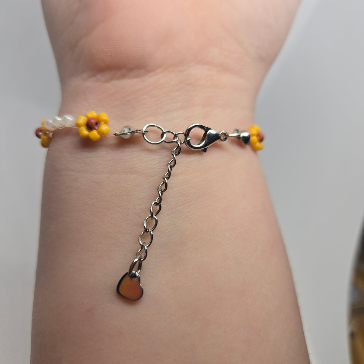 Reece Let 🌼 Small Dainty Yellow Flower Seed Bead W/ Silver Clasp🌼 – Breecelet